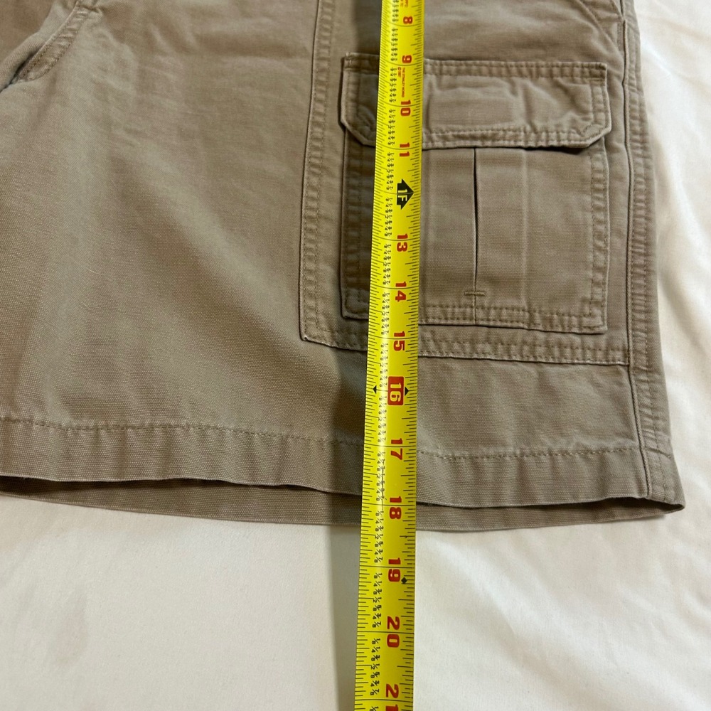 Savane Mens Khaki Tan Cotton Canvas Cargo Shorts Size 38 Elastic Waist Outdoor - Picture 3 of 9